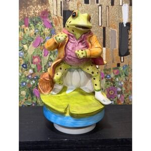 Beatrix Potter Jeremy Fisher Music Box Frog Figurine Multicolor Vintage